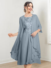 A-Line/Princess Scoop Knee-Length Mother of the Bride Dresses