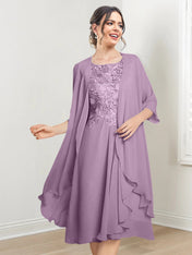 A-Line/Princess Scoop Knee-Length Mother of the Bride Dresses