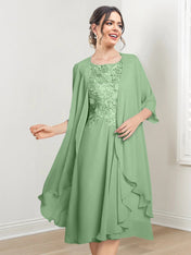 A-Line/Princess Scoop Knee-Length Mother of the Bride Dresses