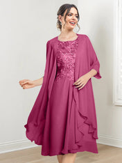 A-Line/Princess Scoop Knee-Length Mother of the Bride Dresses