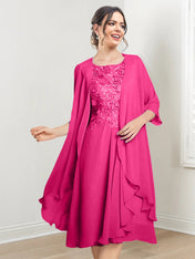 A-Line/Princess Scoop Knee-Length Mother of the Bride Dresses