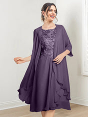 A-Line/Princess Scoop Knee-Length Mother of the Bride Dresses