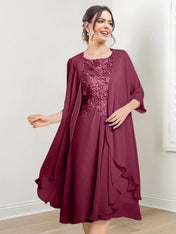 A-Line/Princess Scoop Knee-Length Mother of the Bride Dresses