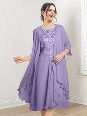 A-Line/Princess Scoop Knee-Length Mother of the Bride Dresses