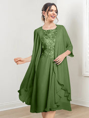 A-Line/Princess Scoop Knee-Length Mother of the Bride Dresses