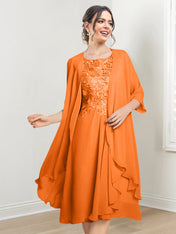 A-Line/Princess Scoop Knee-Length Mother of the Bride Dresses