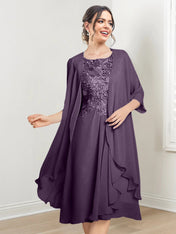 A-Line/Princess Scoop Knee-Length Mother of the Bride Dresses