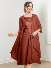 A-Line/Princess Scoop Knee-Length Mother of the Bride Dresses