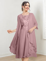 A-Line/Princess Scoop Knee-Length Mother of the Bride Dresses