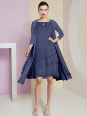 A-Line/Princess Jewel Neck Knee-Length Mother of the Bride Dresses