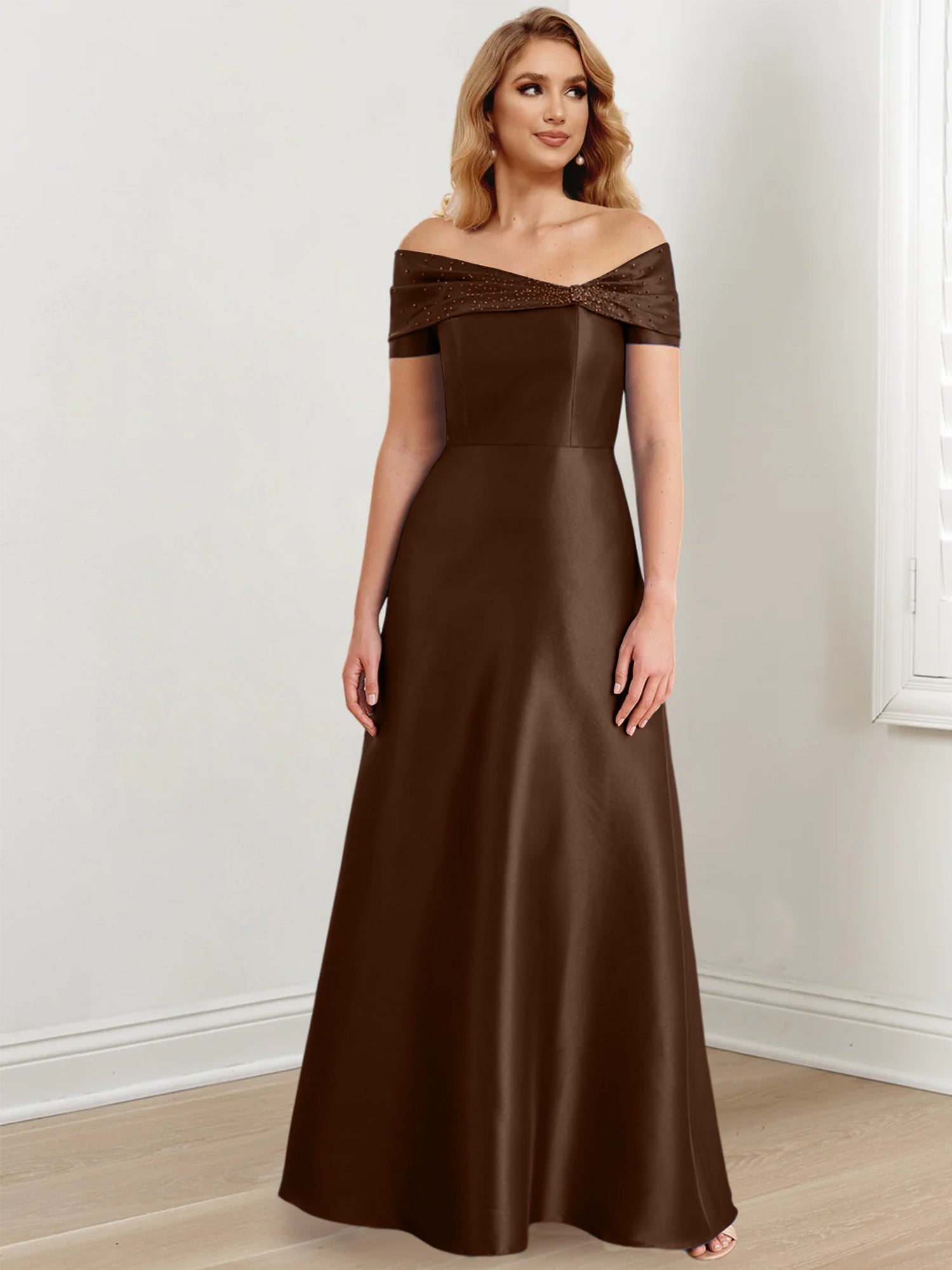 Princess Off-the-Shoulder Floor-Length Mother of the Bride Dresses