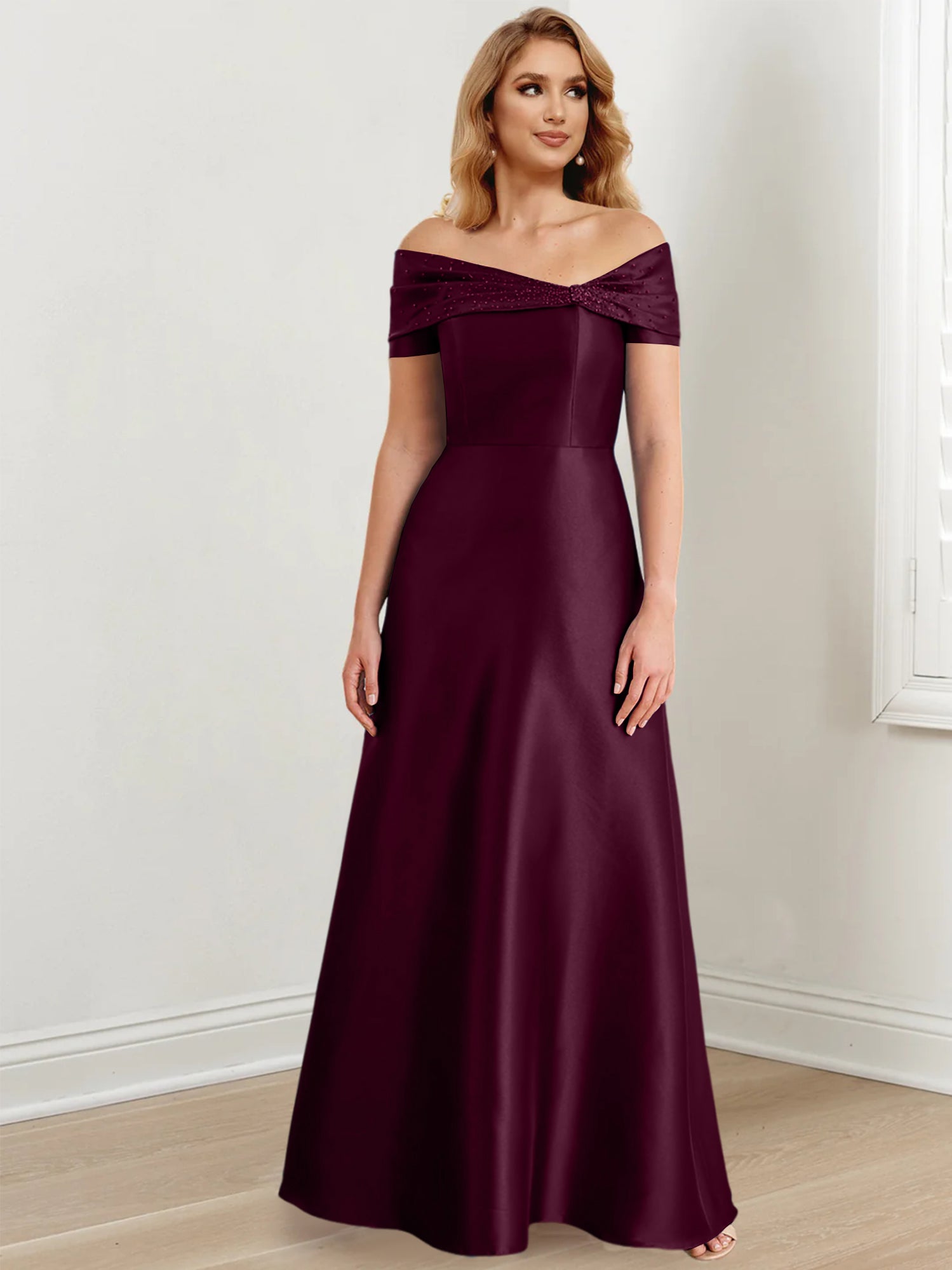 Princess Off-the-Shoulder Floor-Length Mother of the Bride Dresses