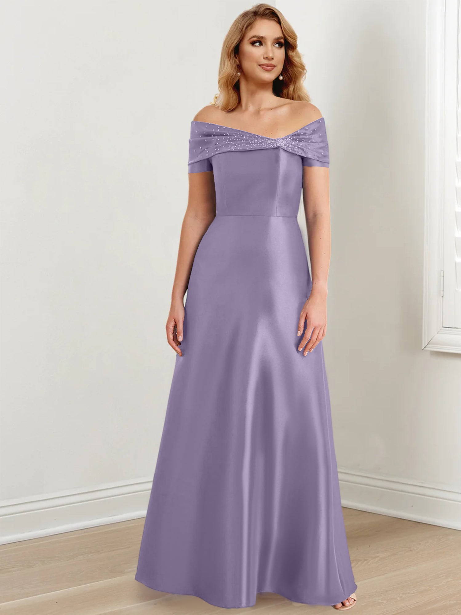 Princess Off-the-Shoulder Floor-Length Mother of the Bride Dresses