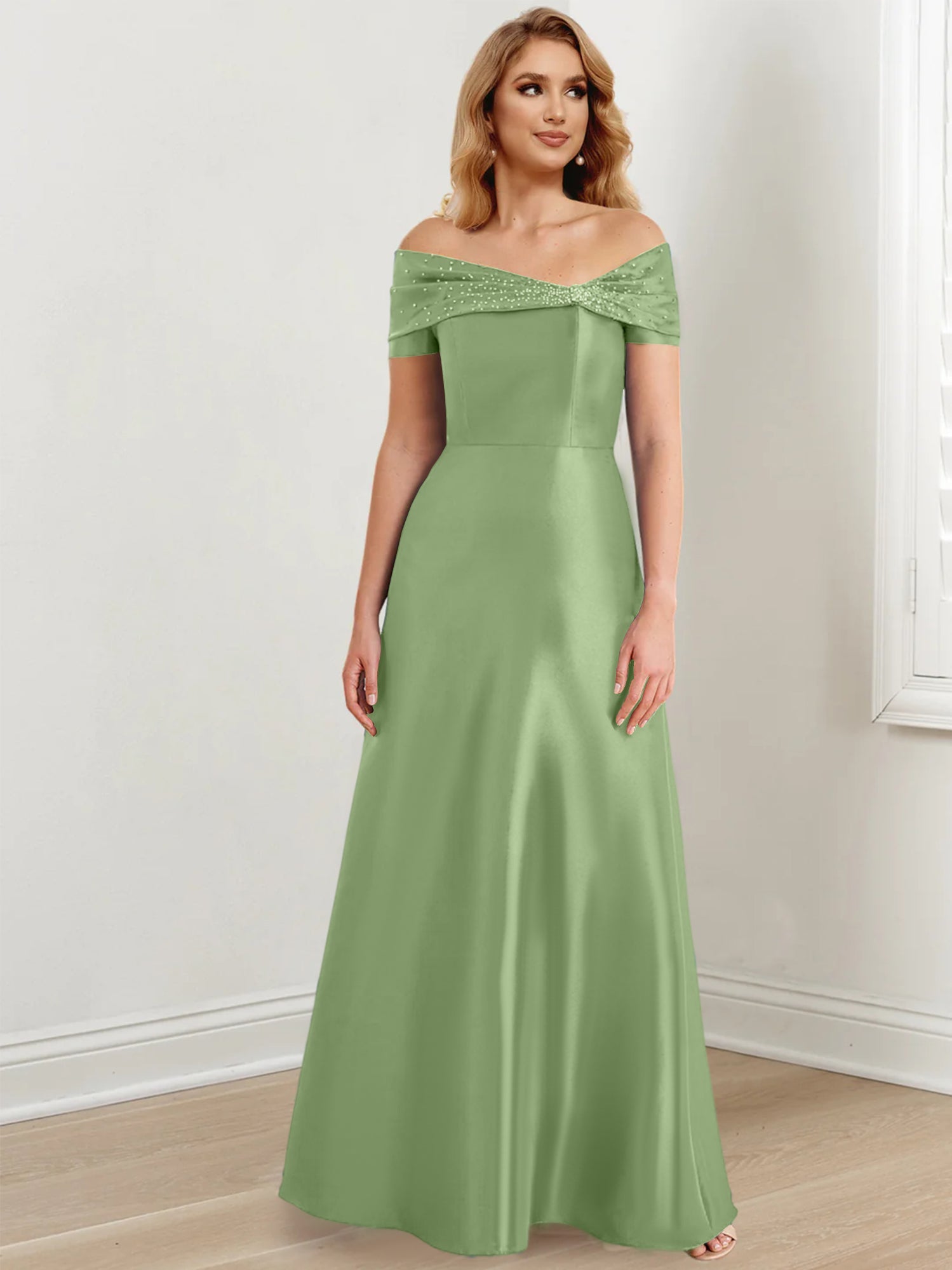 Princess Off-the-Shoulder Floor-Length Mother of the Bride Dresses