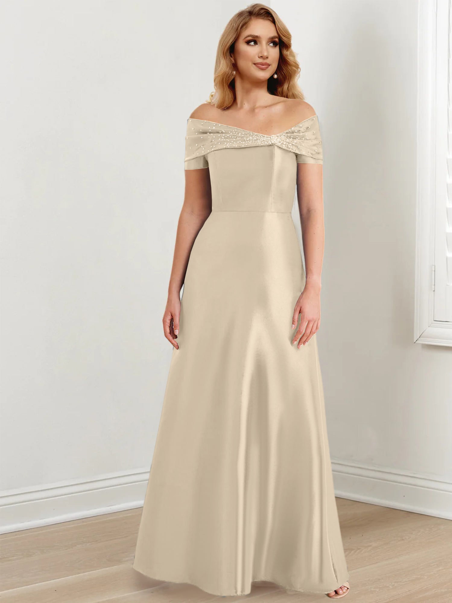 Princess Off-the-Shoulder Floor-Length Mother of the Bride Dresses