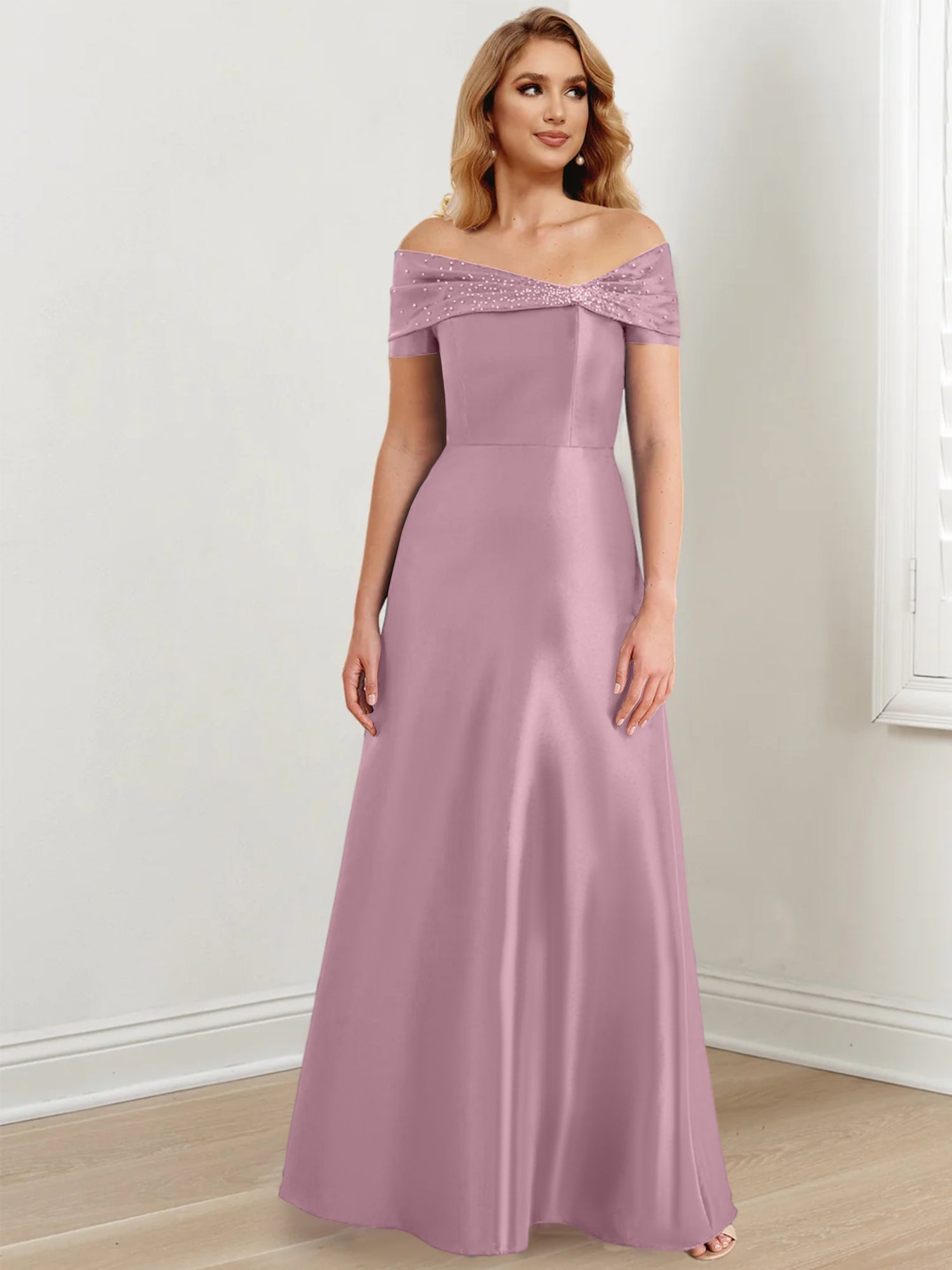 Princess Off-the-Shoulder Floor-Length Mother of the Bride Dresses