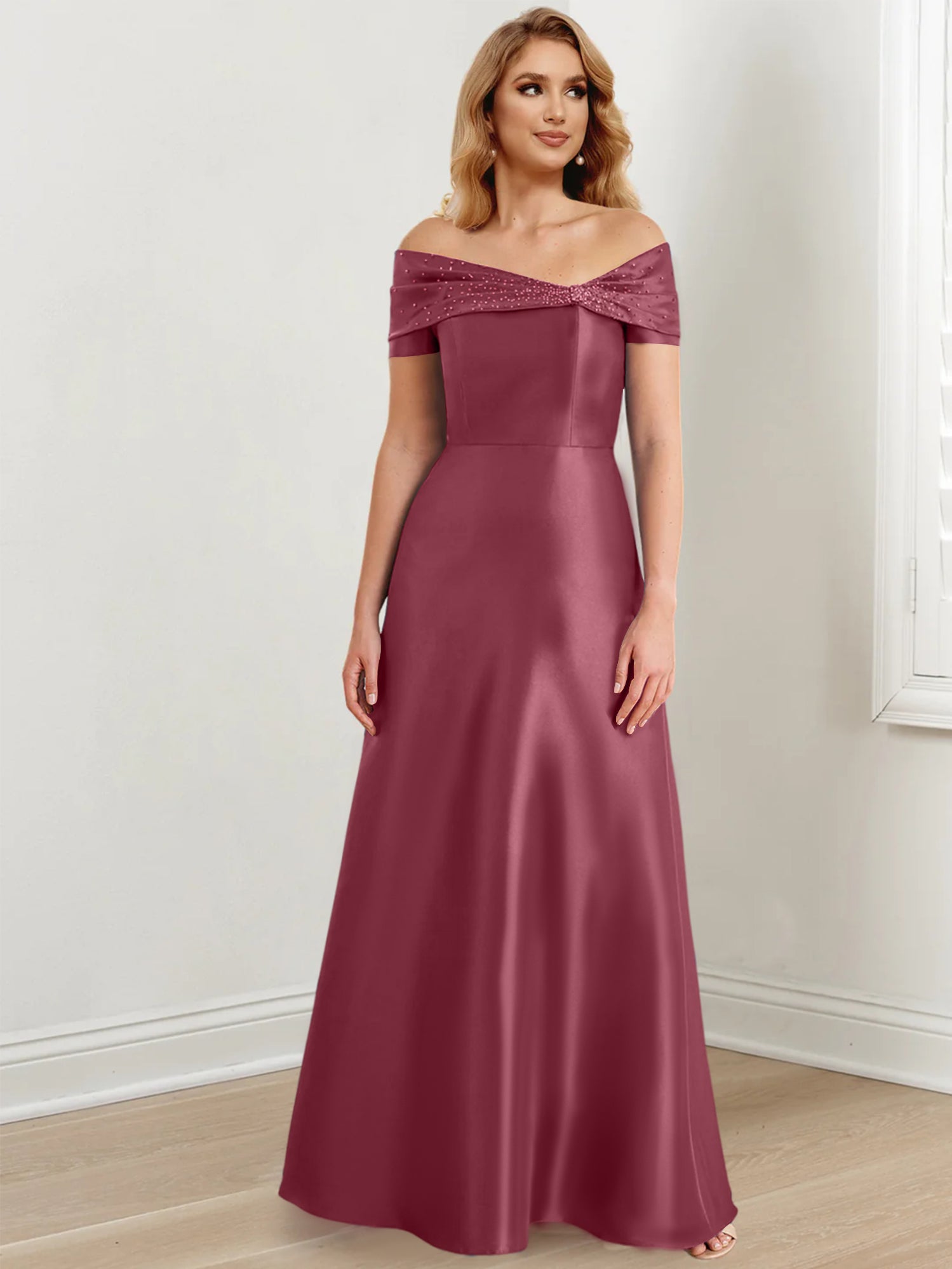 Princess Off-the-Shoulder Floor-Length Mother of the Bride Dresses
