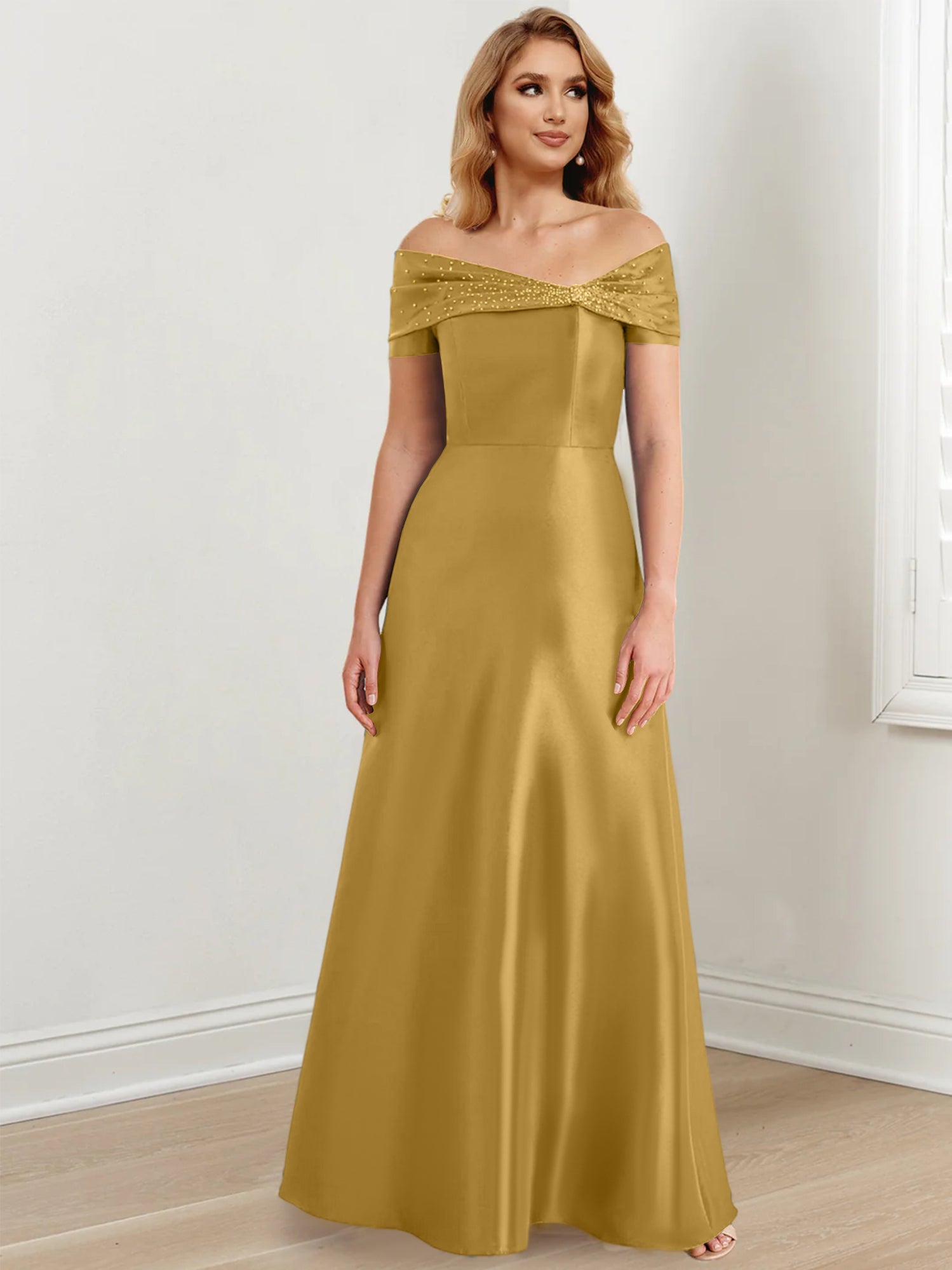Princess Off-the-Shoulder Floor-Length Mother of the Bride Dresses