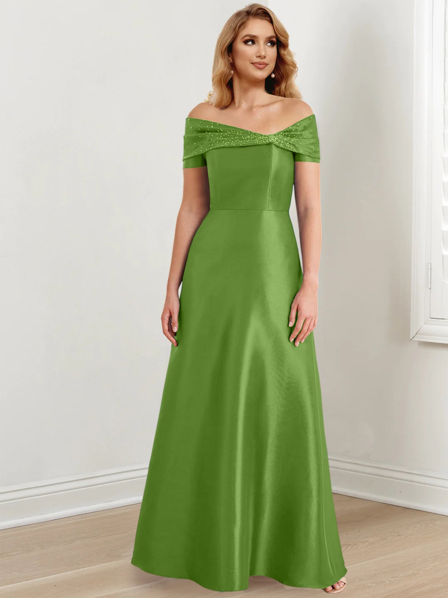 Princess Off-the-Shoulder Floor-Length Mother of the Bride Dresses