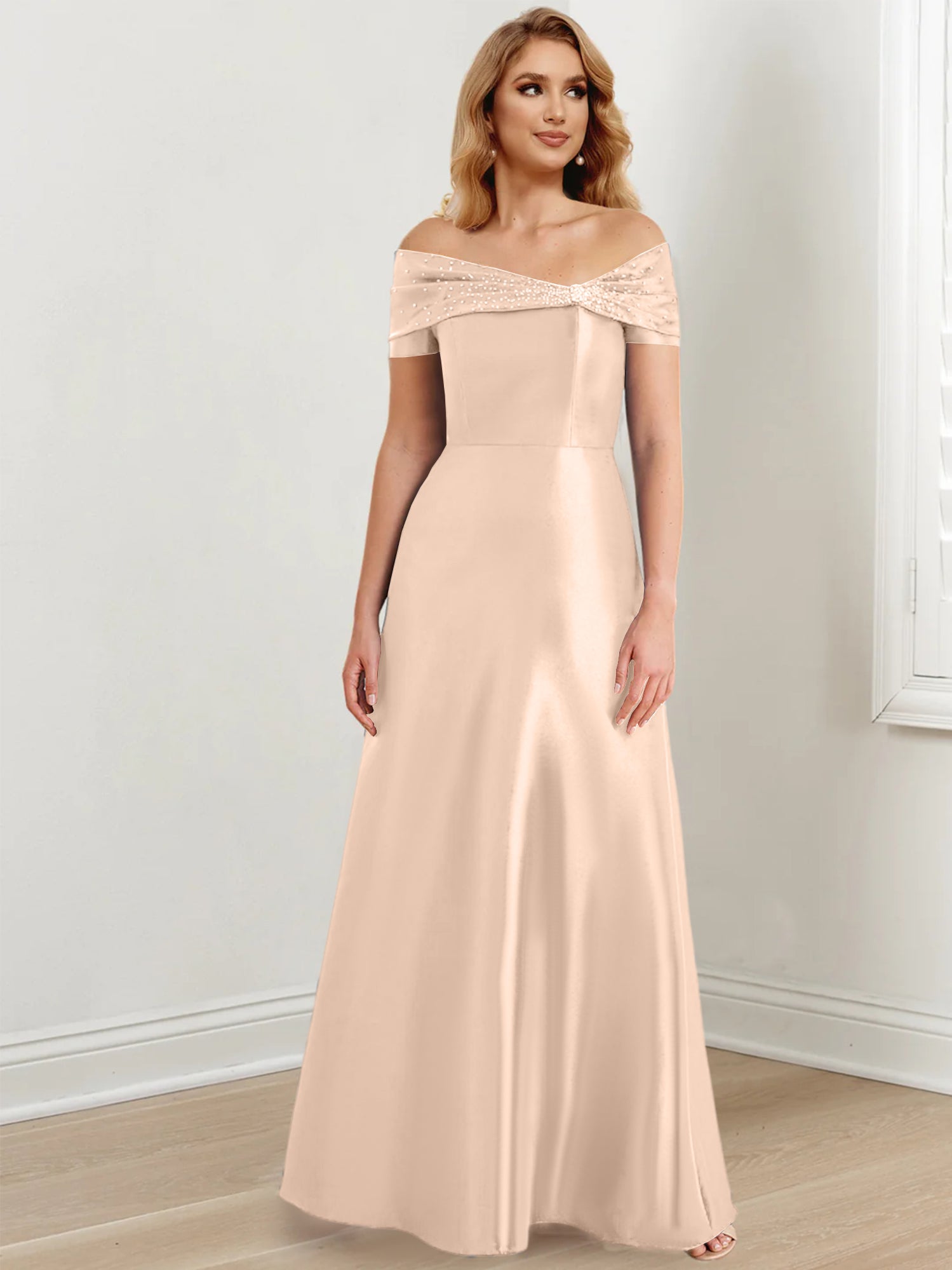 Princess Off-the-Shoulder Floor-Length Mother of the Bride Dresses