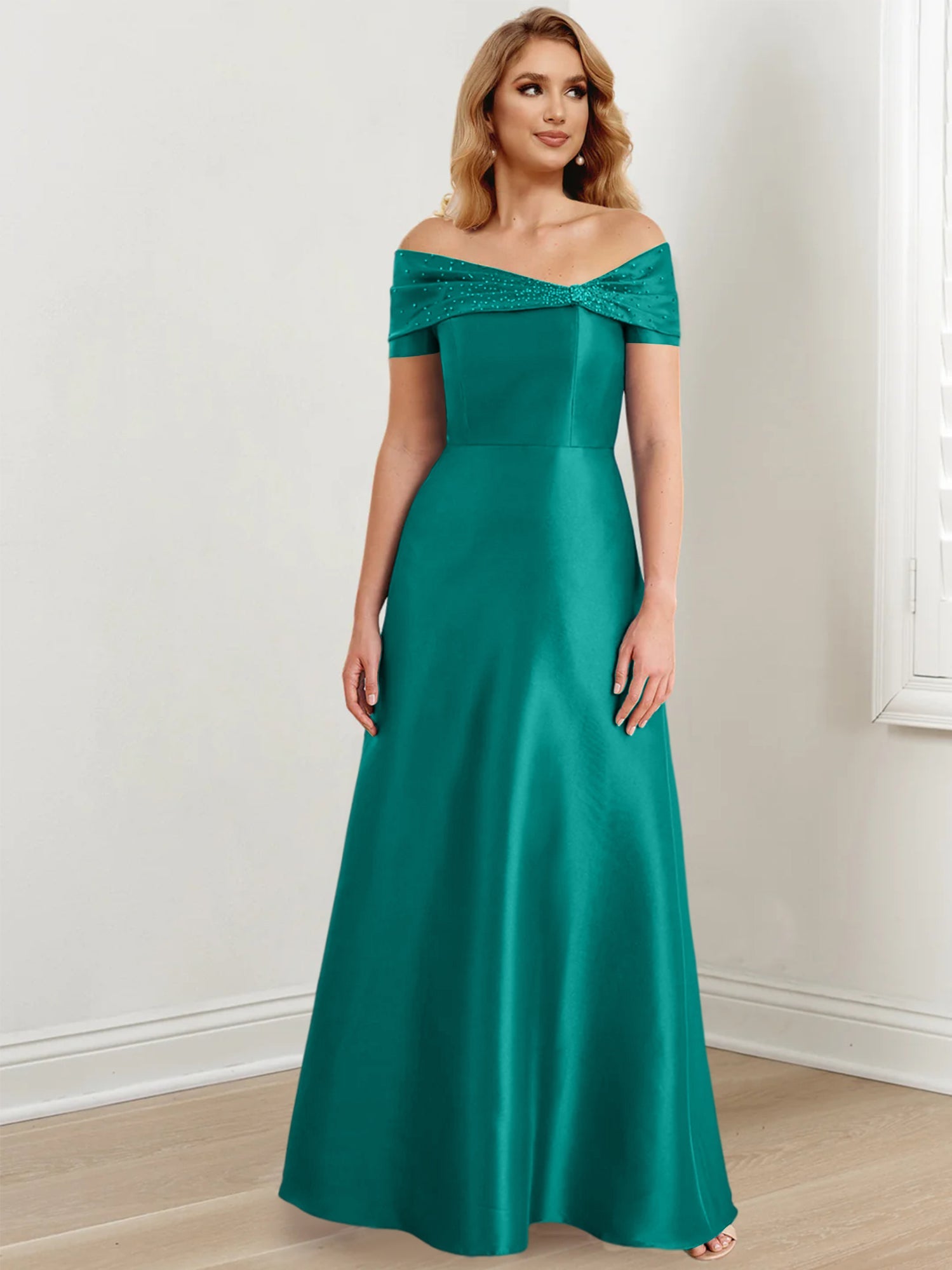 Princess Off-the-Shoulder Floor-Length Mother of the Bride Dresses