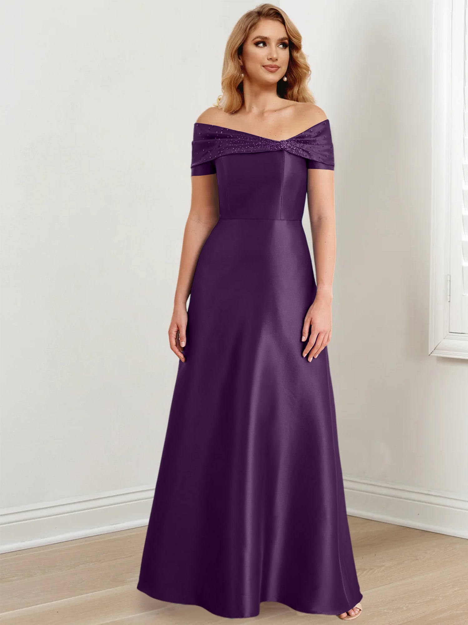 Princess Off-the-Shoulder Floor-Length Mother of the Bride Dresses
