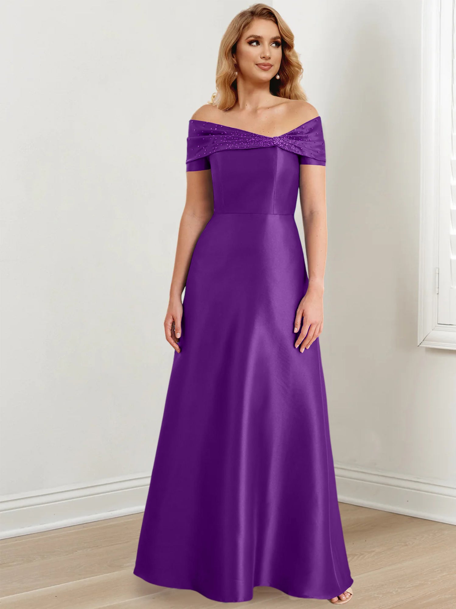 Princess Off-the-Shoulder Floor-Length Mother of the Bride Dresses