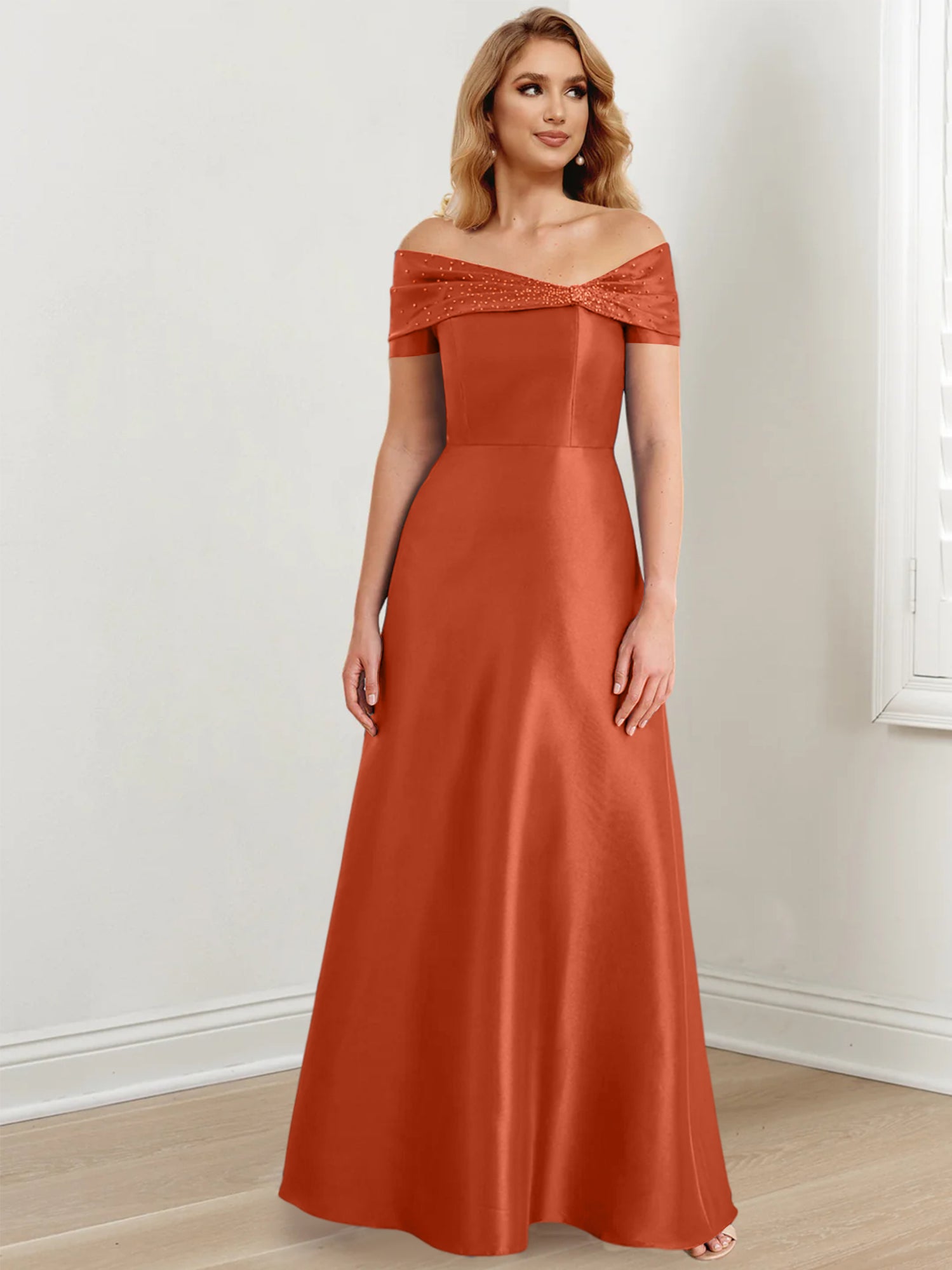 Princess Off-the-Shoulder Floor-Length Mother of the Bride Dresses