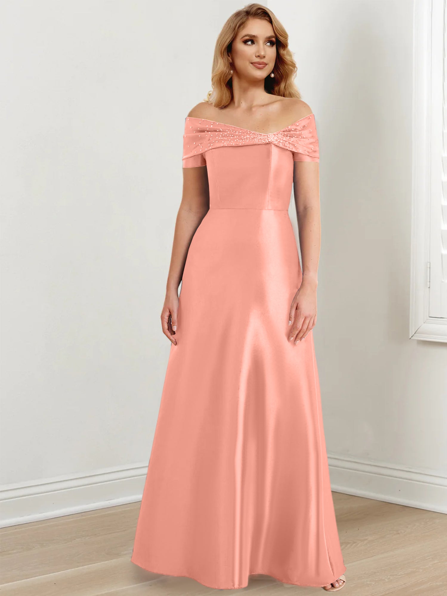 Princess Off-the-Shoulder Floor-Length Mother of the Bride Dresses