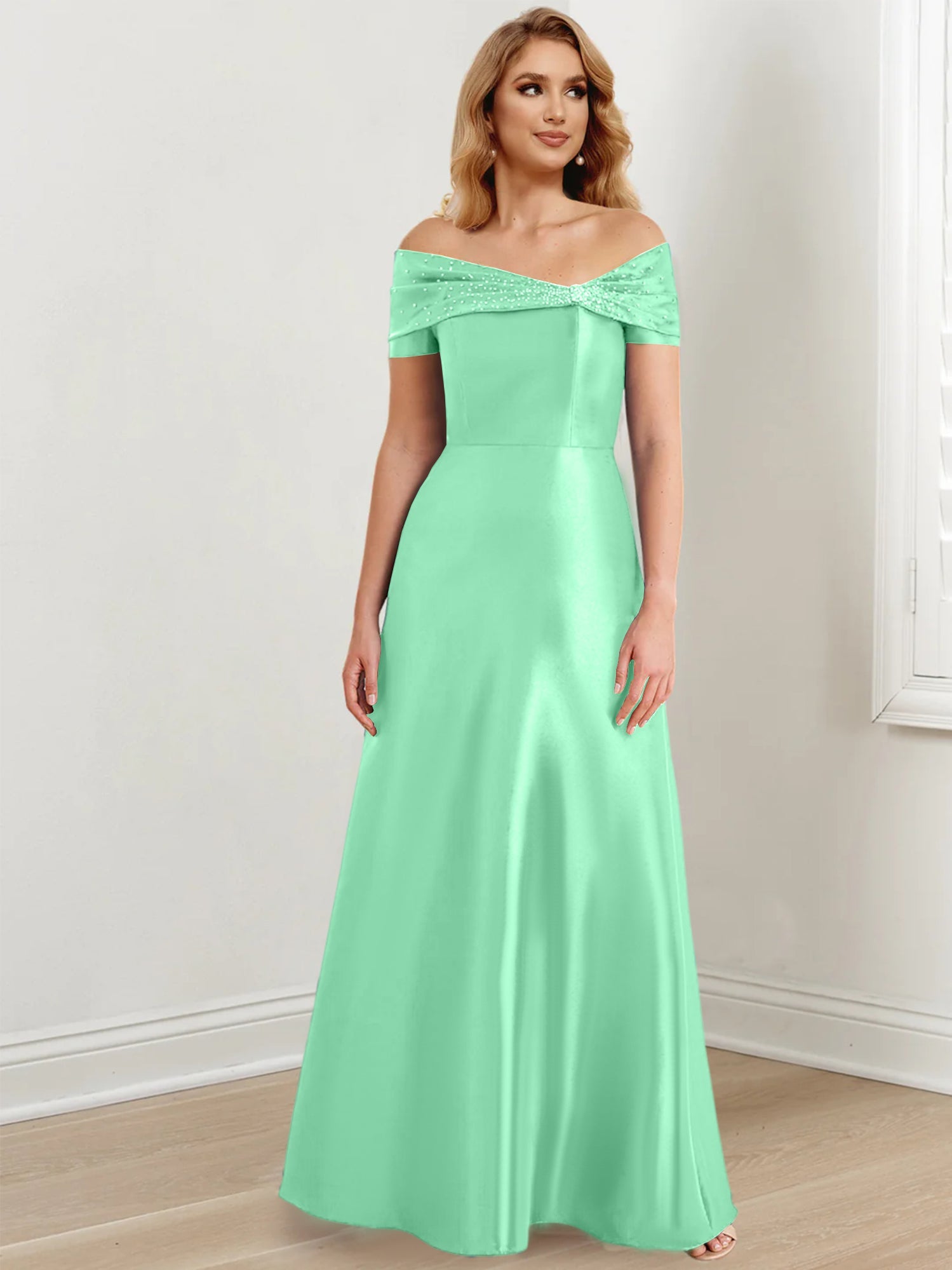 Princess Off-the-Shoulder Floor-Length Mother of the Bride Dresses