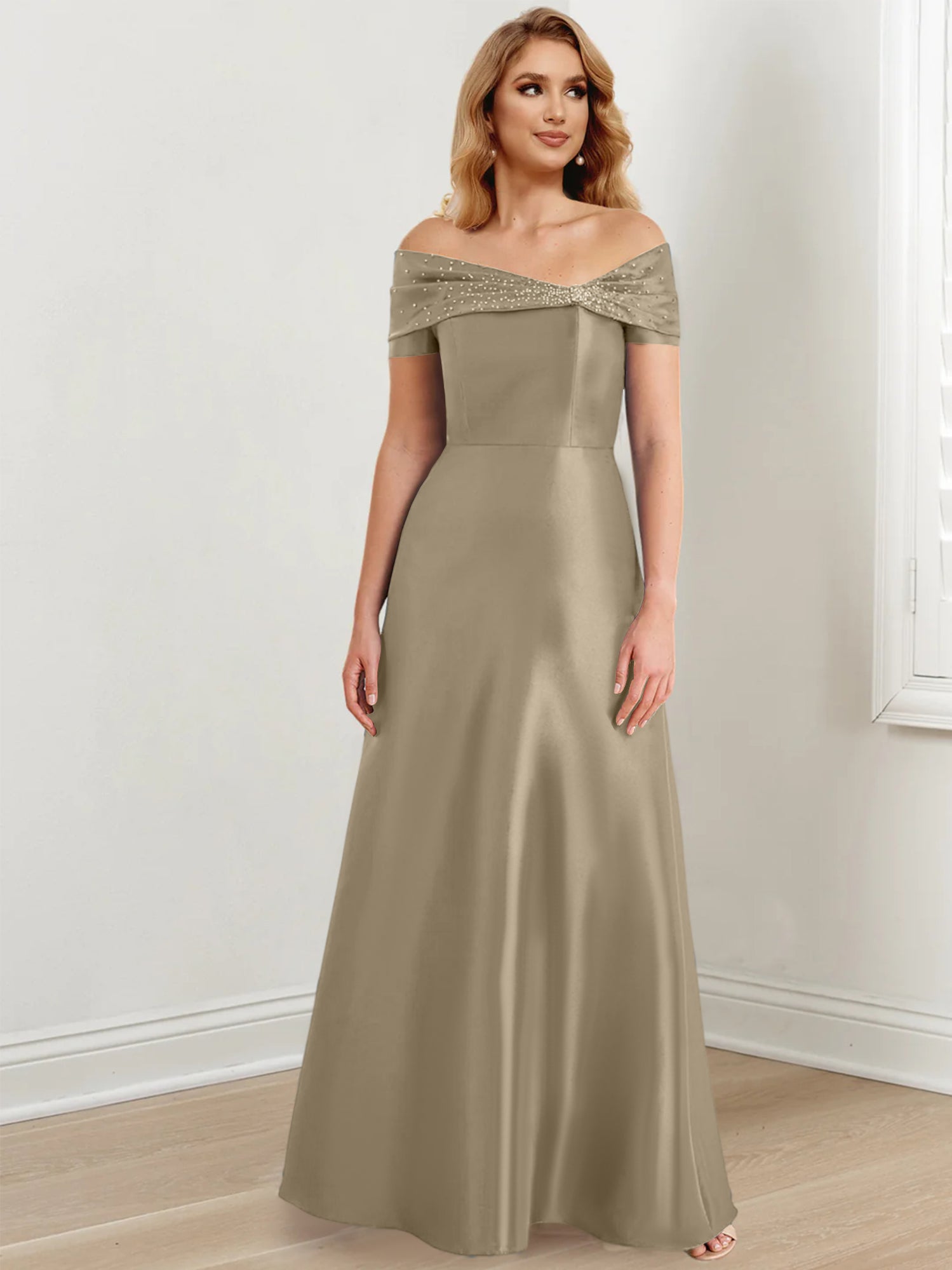 Princess Off-the-Shoulder Floor-Length Mother of the Bride Dresses