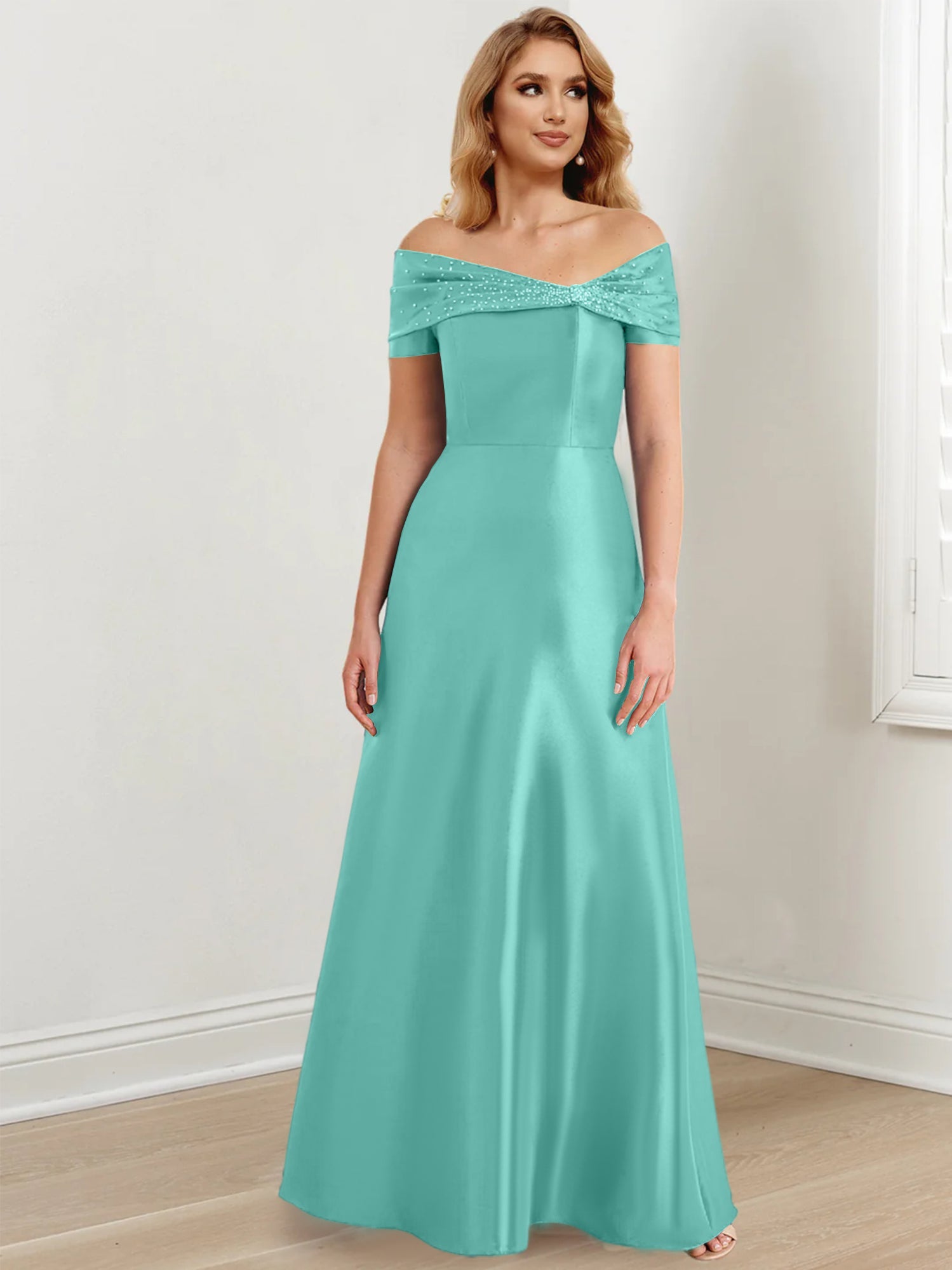 Princess Off-the-Shoulder Floor-Length Mother of the Bride Dresses