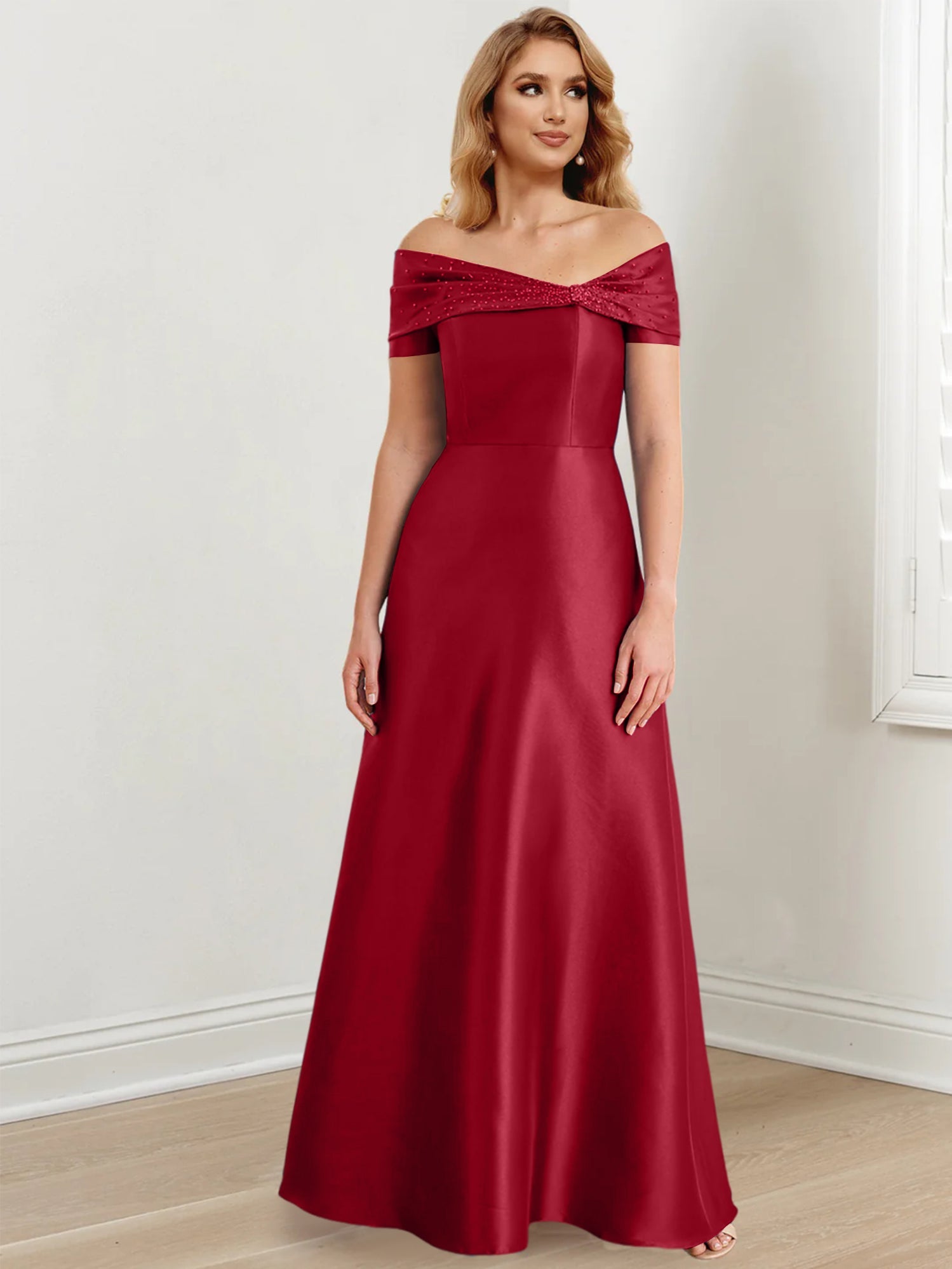 Princess Off-the-Shoulder Floor-Length Mother of the Bride Dresses
