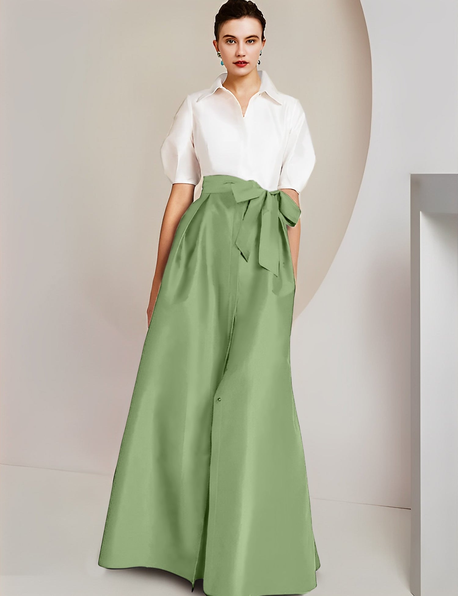 Princess  Shirt Collar Short Sleeves 2 pieces Mother Of The Bride Dresses