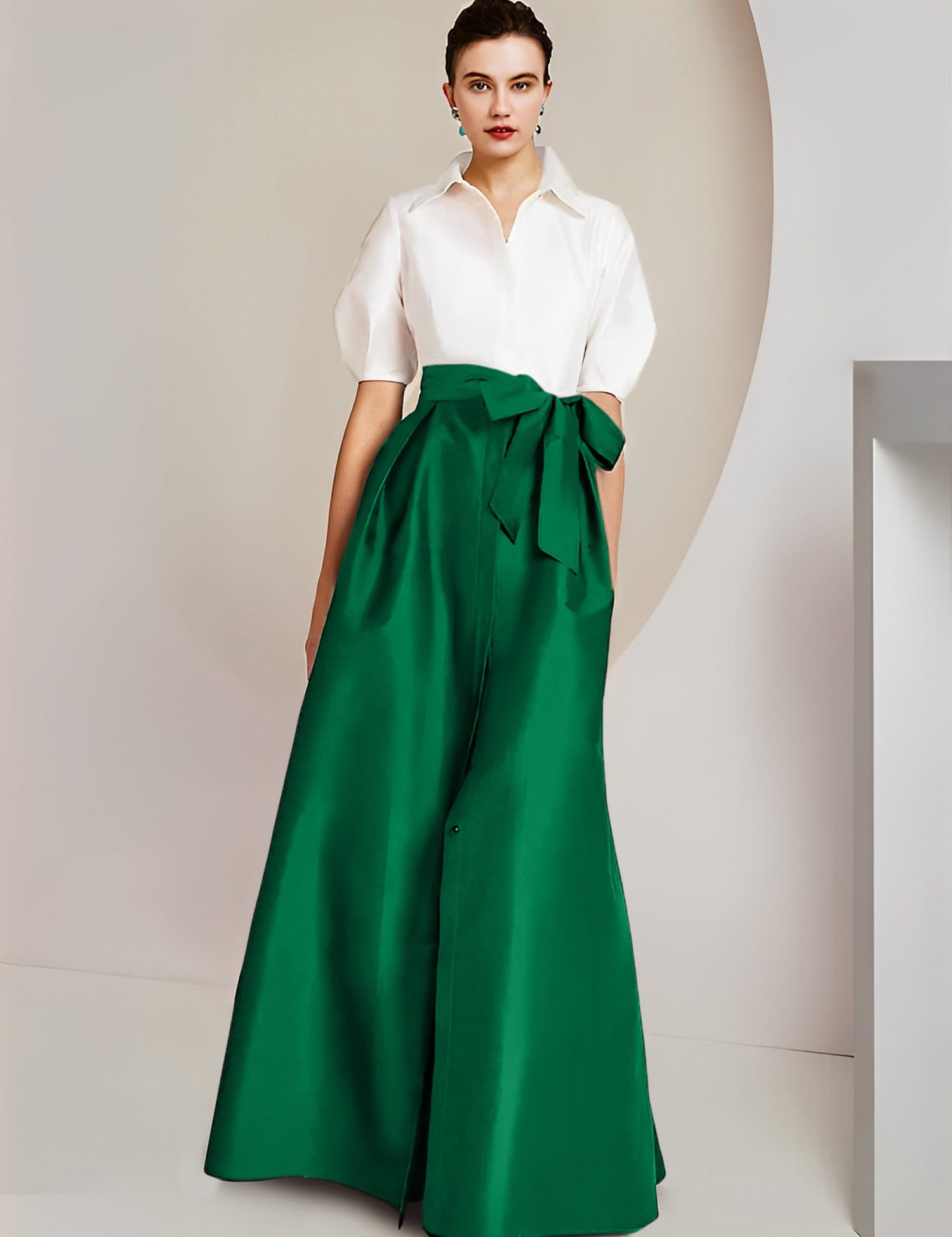 Princess  Shirt Collar Short Sleeves 2 pieces Mother Of The Bride Dresses