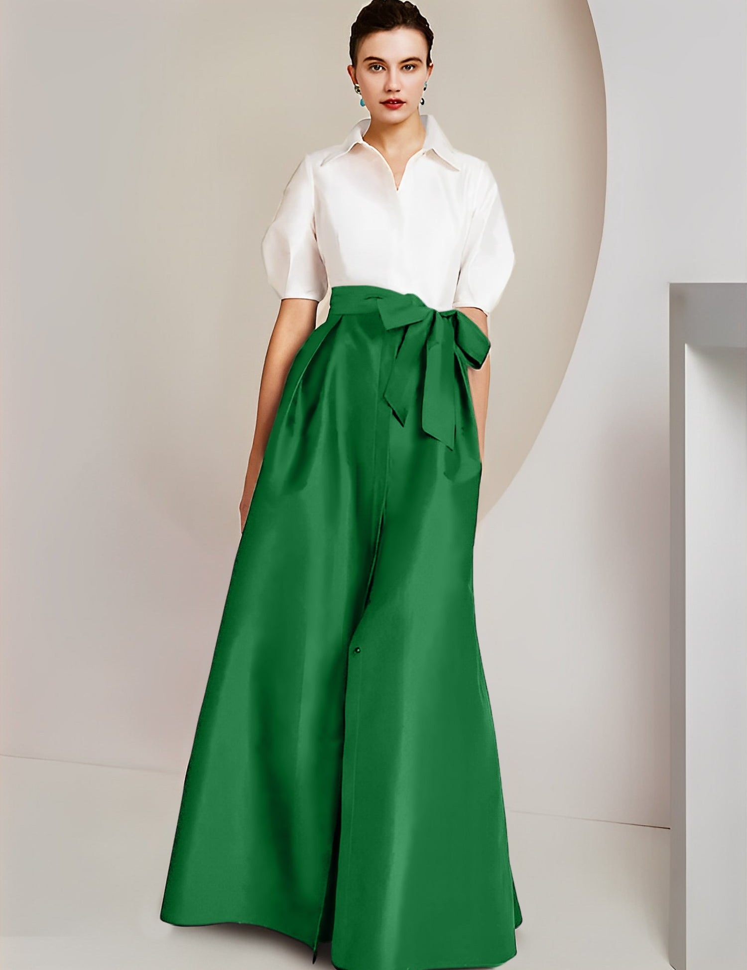 Princess  Shirt Collar Short Sleeves 2 pieces Mother Of The Bride Dresses