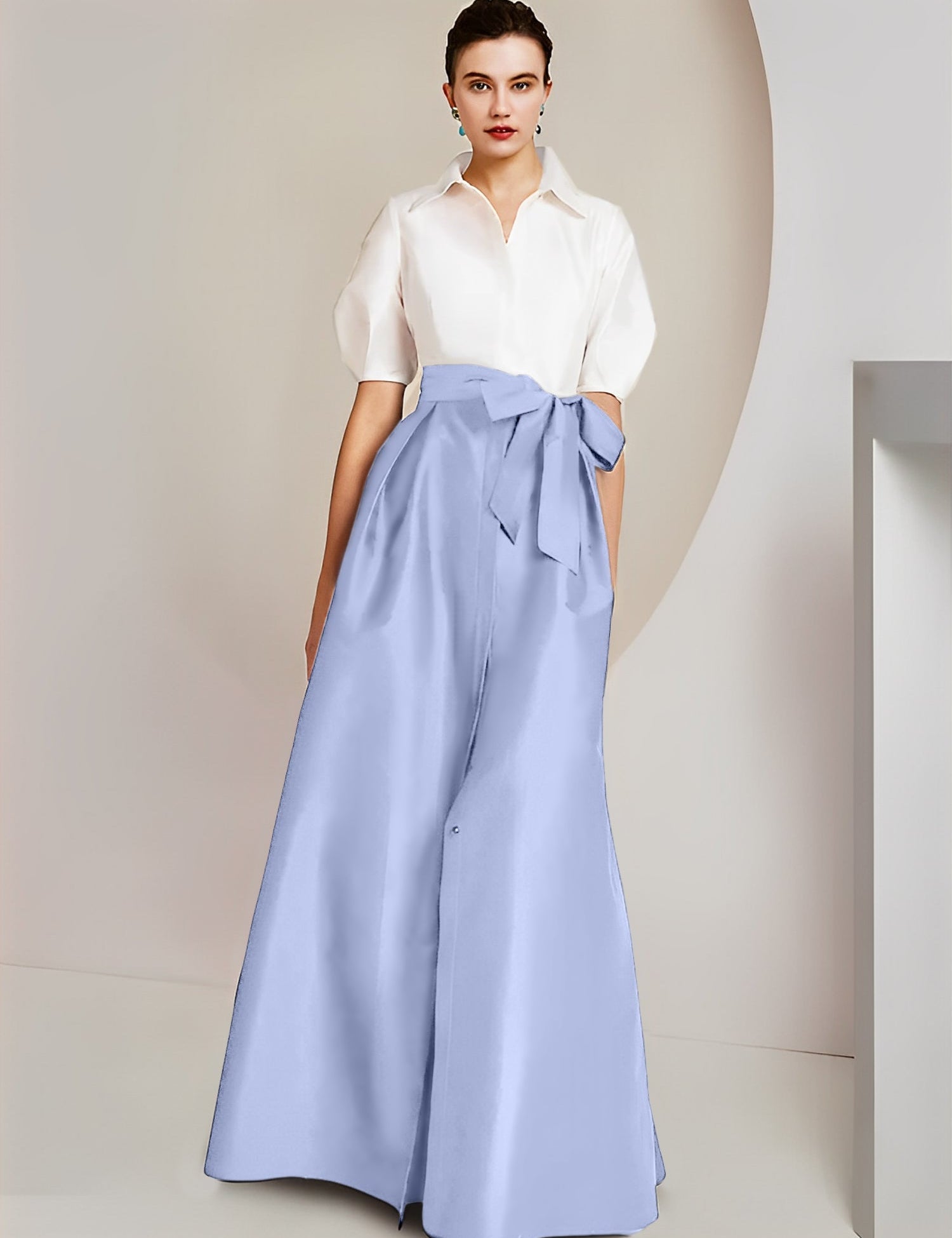 Princess  Shirt Collar Short Sleeves 2 pieces Mother Of The Bride Dresses