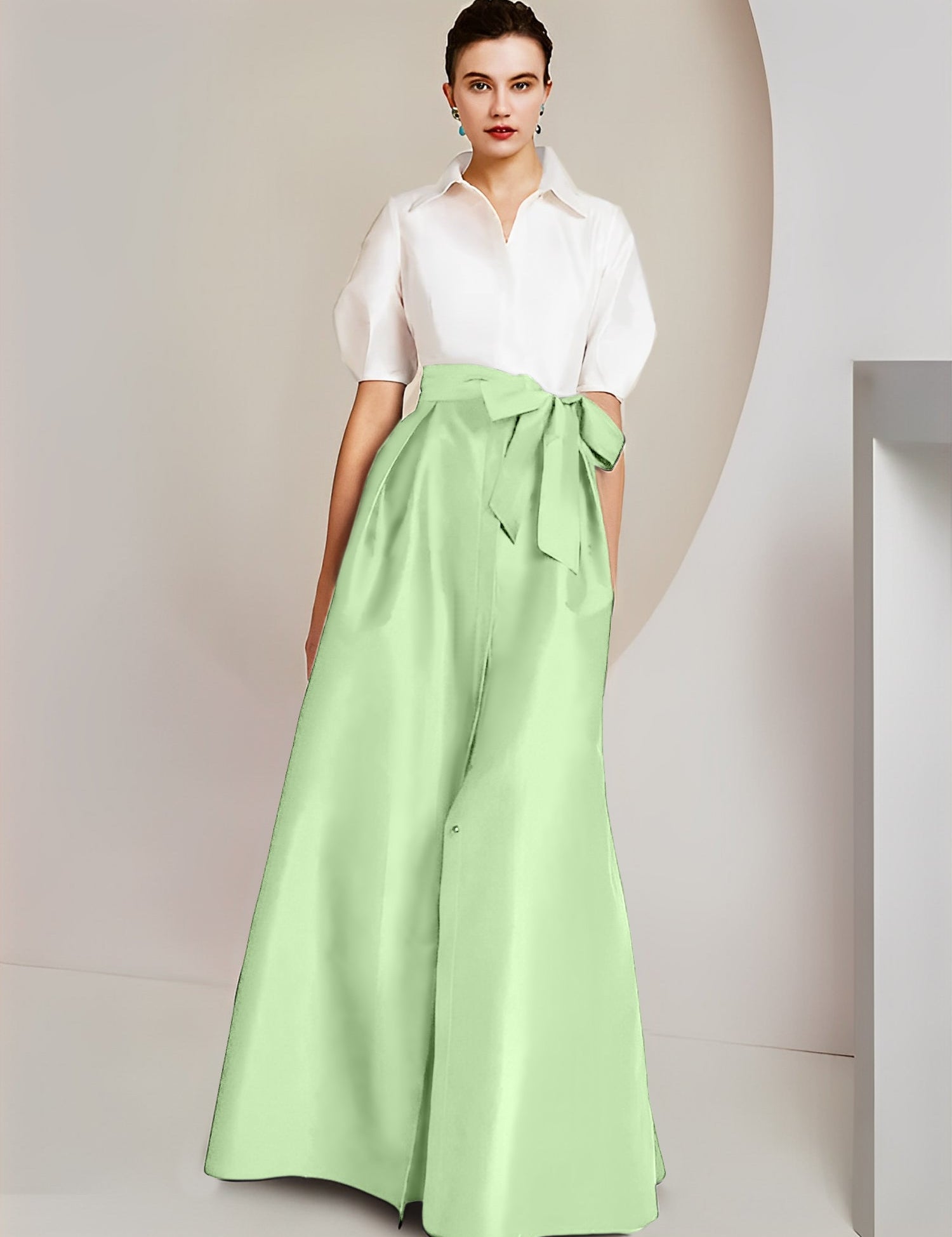 Princess  Shirt Collar Short Sleeves 2 pieces Mother Of The Bride Dresses