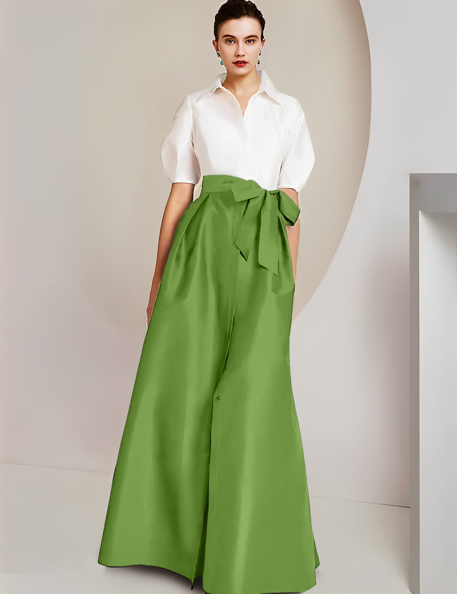 Princess  Shirt Collar Short Sleeves 2 pieces Mother Of The Bride Dresses
