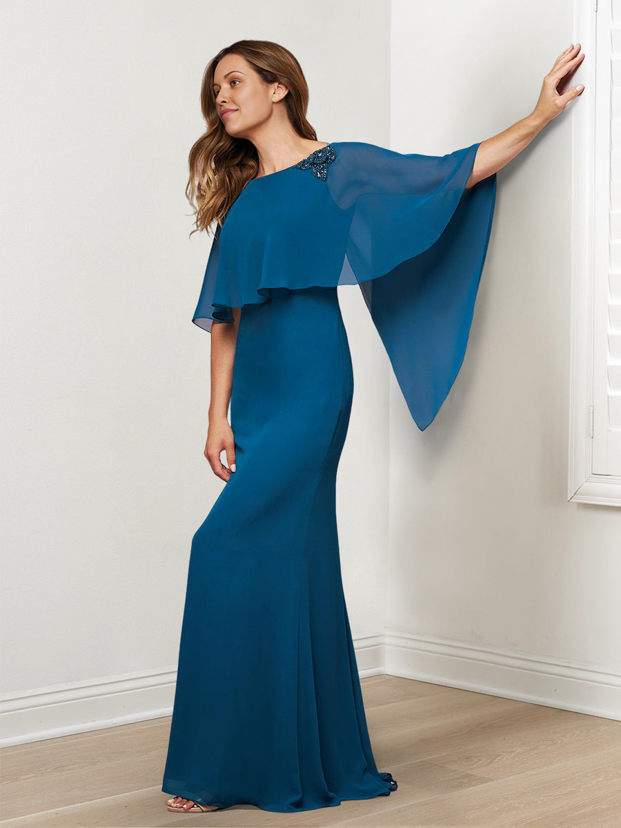 Column Mother of the Bride Dresses with Beading