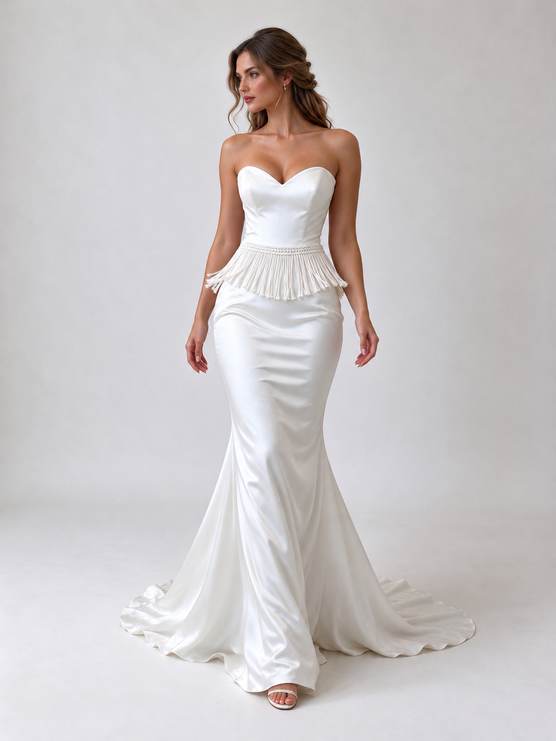 Strapless Sweetheart Satin Mermaid Wedding Dress