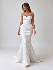 Strapless Sweetheart Satin Mermaid Wedding Dress