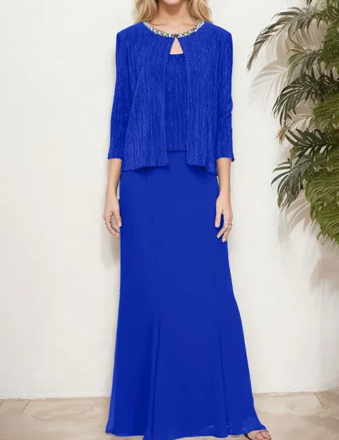 Robe deux pièces métallisée avec veste
