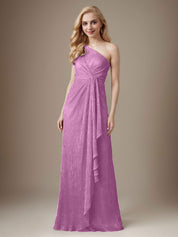 Robe fourreau Ruby asymétrique en maille métallisée pour mère de la mariée
