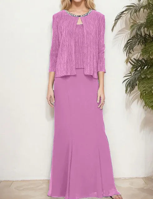 Robe deux pièces métallisée avec veste