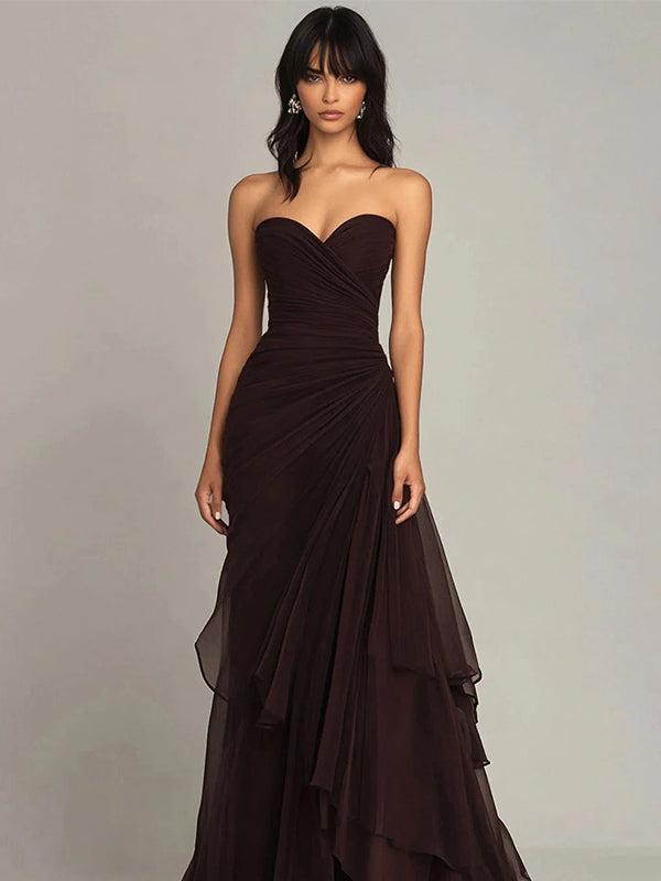 Green Mermaid Sweetheart Green Long Prom Party Dress with Ruffles
