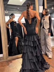 Tiered Hollowed Prom Dresses 2026 Mermaid Strapless Formal Dress