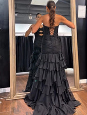 Tiered Hollowed Prom Dresses 2026 Mermaid Strapless Formal Dress