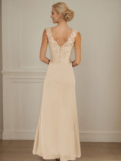 Champagne A-Line Sweetheart Neckline Pleated Mesh Dress