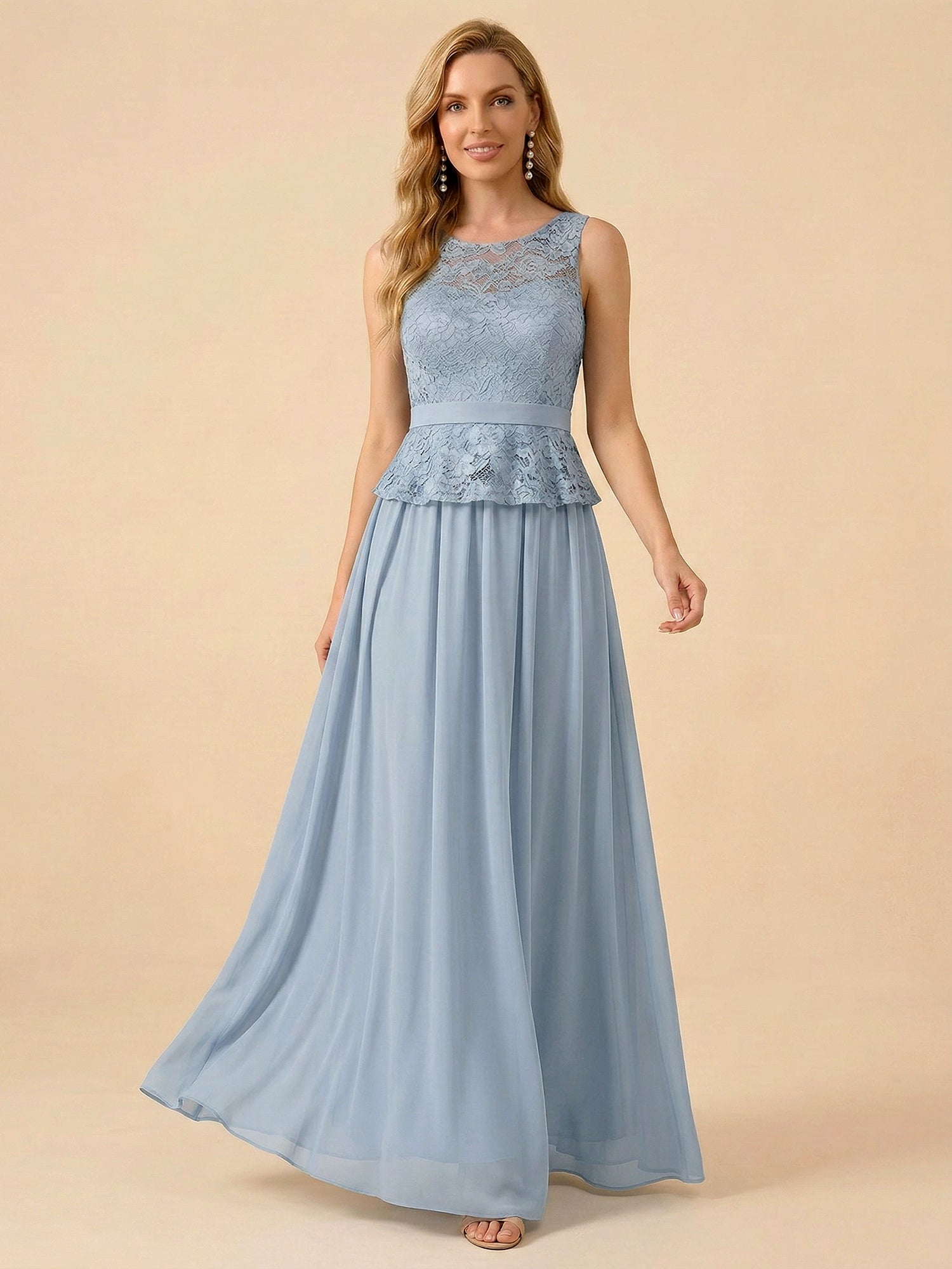 Lace Peplum Chiffon A-Line Mother of the Bride Dress with Matching Jacket